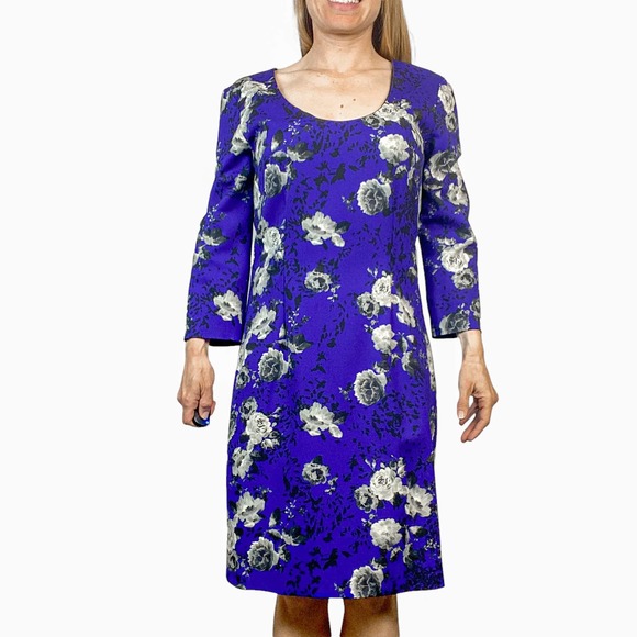 Prabal Gurung Dress Floral Blue Summer Homecoming Long Sleeve - Picture 3 of 9